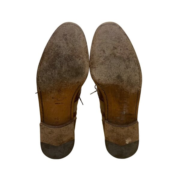 Salvatore Ferragamo Men’s Brown Leather & Suede Wingtip Brogue Oxfords Sz 9.5EE - Picture 8 of 8
